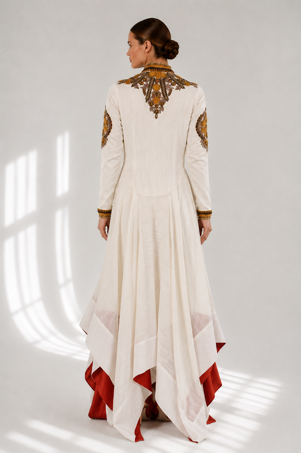 Asymmetric Fit & Flare Embellished Gown
