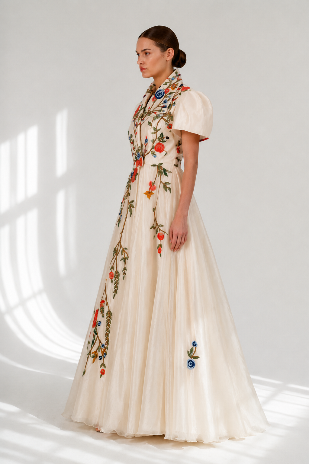 Puff-Sleeved Jacket Gown