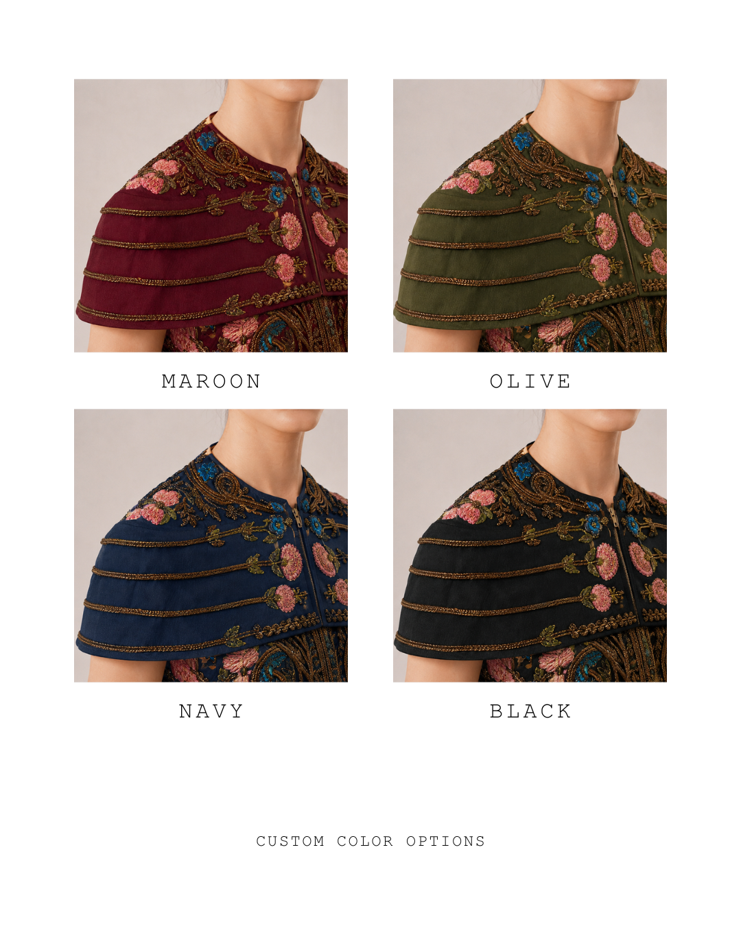 Overlap Embroidered Jacket Gown