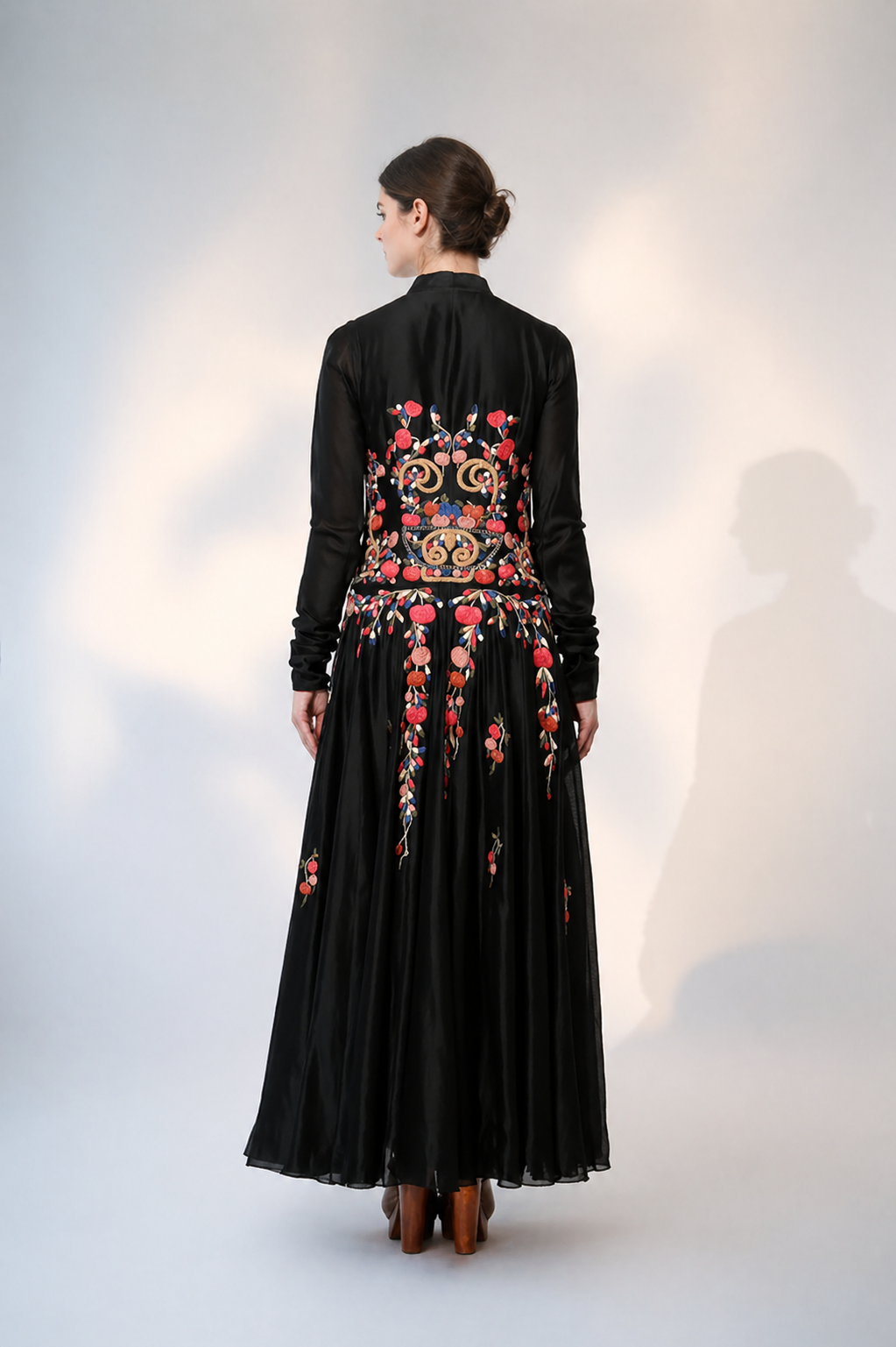 Front-opening Embroidered Gown