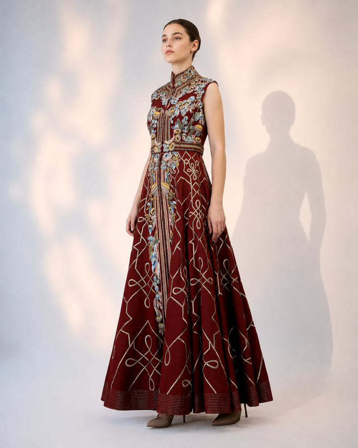 Sleeveless Mandarin Gown