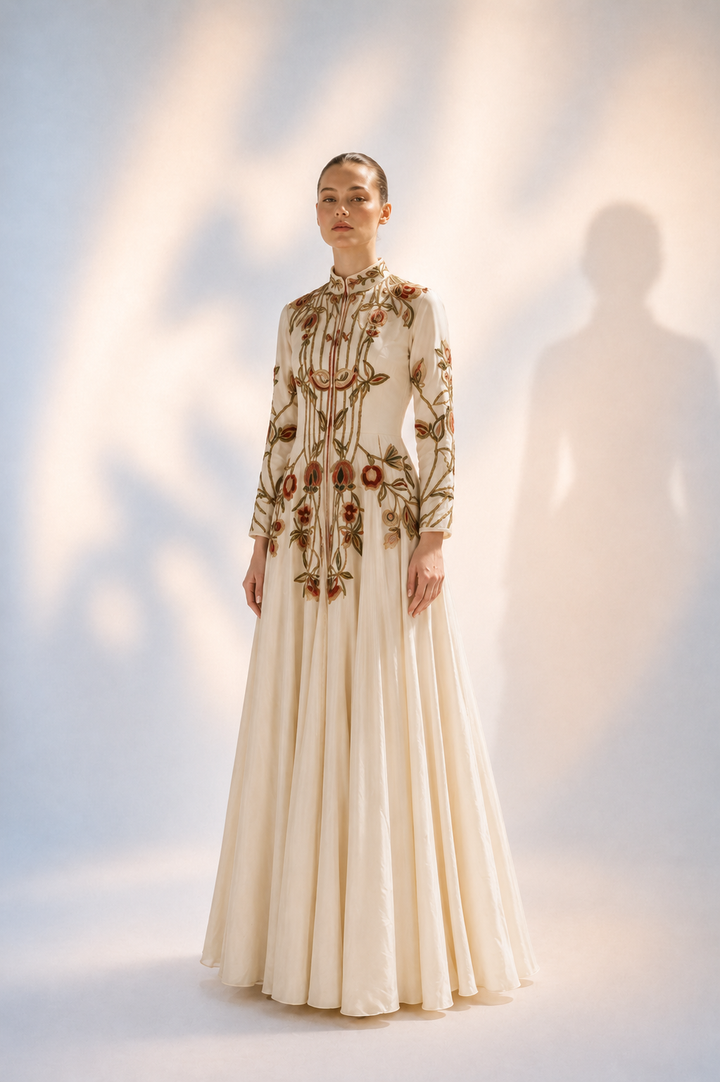 Floral Embroidered Gown