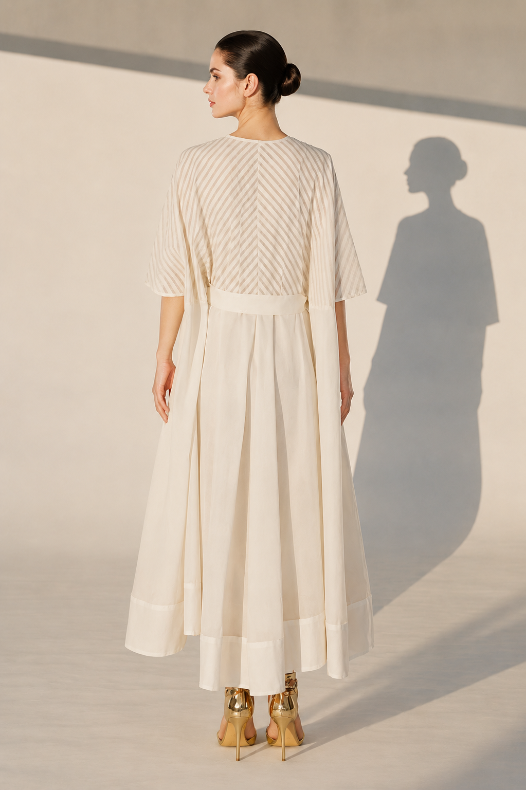 Ivory High-Low Kaftan Dress