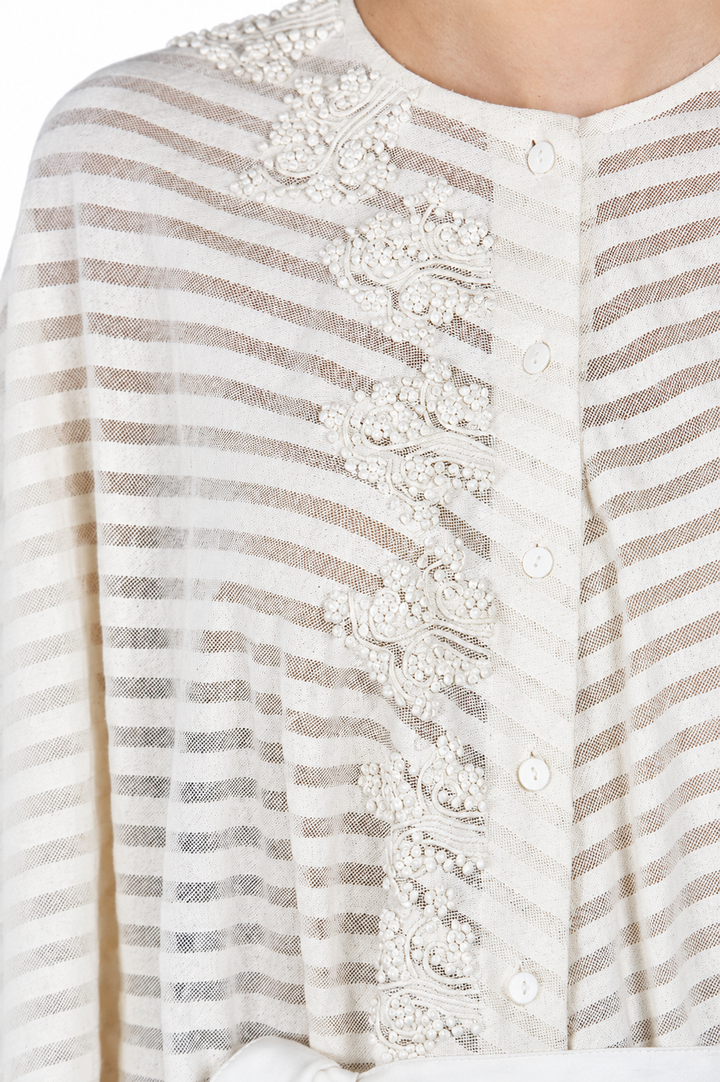 Ivory High-Low Kaftan Dress
