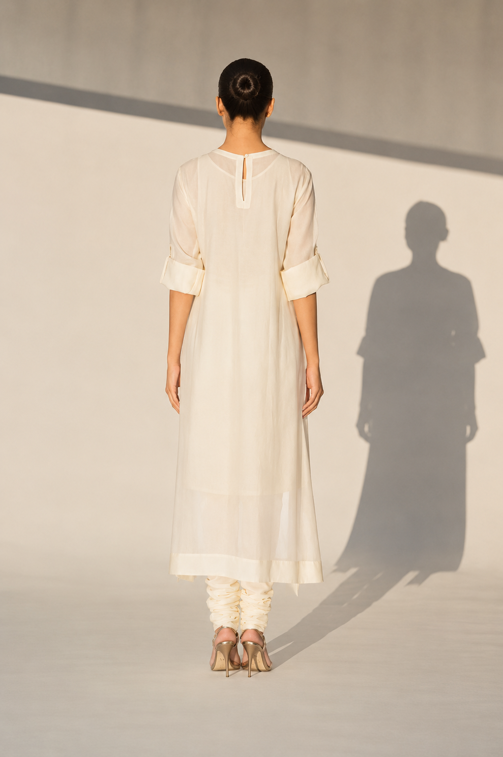 Ivory Cotton Silk Straight-Cut Kurta