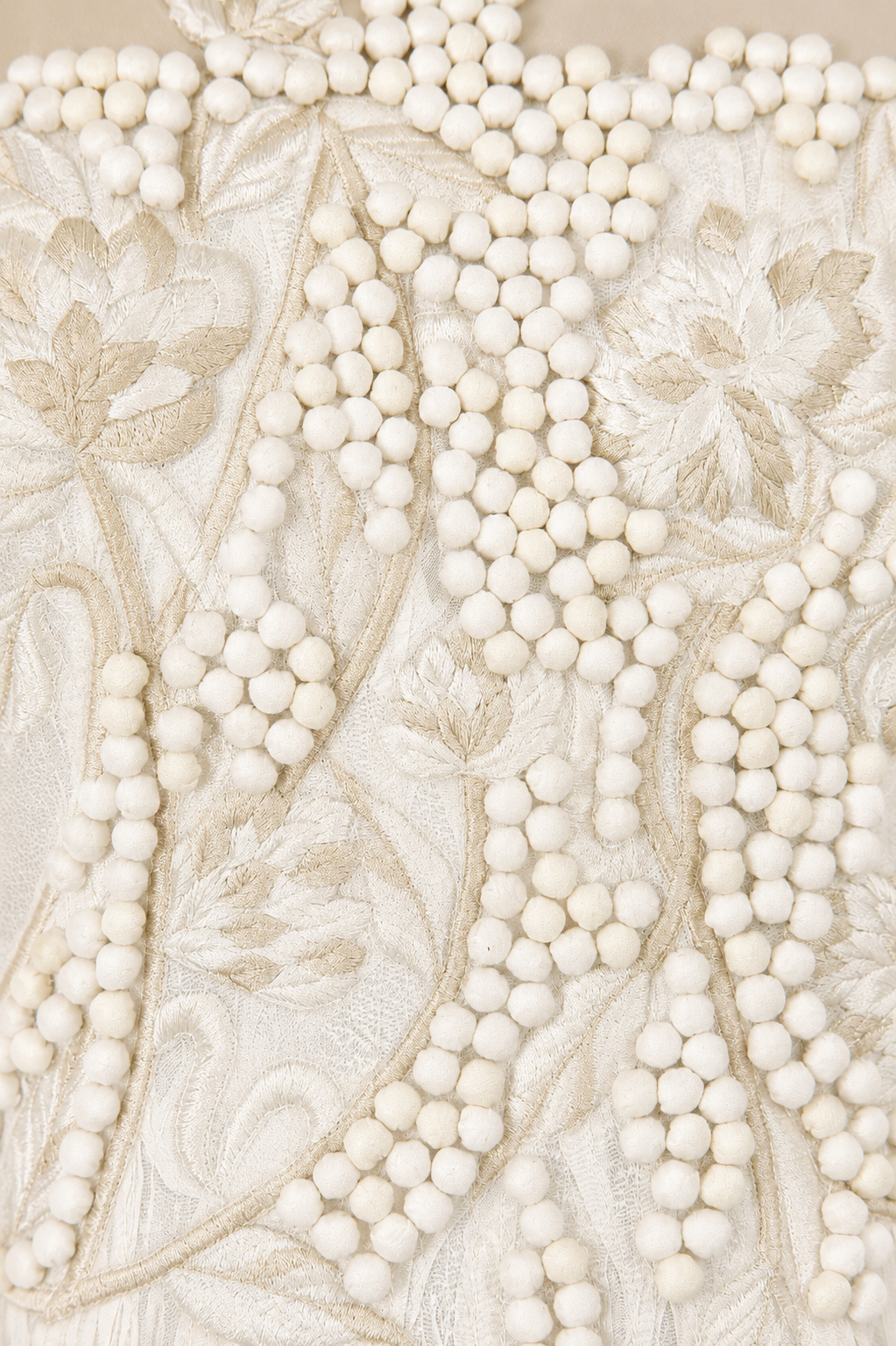 Cotton Based Silk Thread Tone On Tone Embroidery Gown