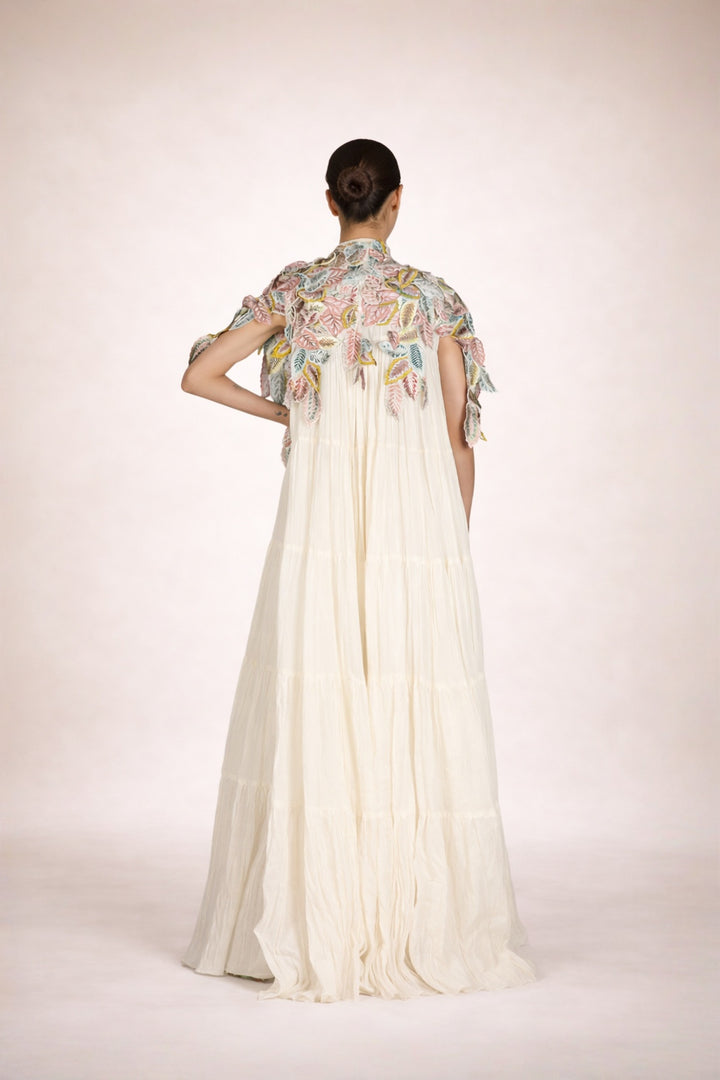 Cotton Tier Dress In Ivory