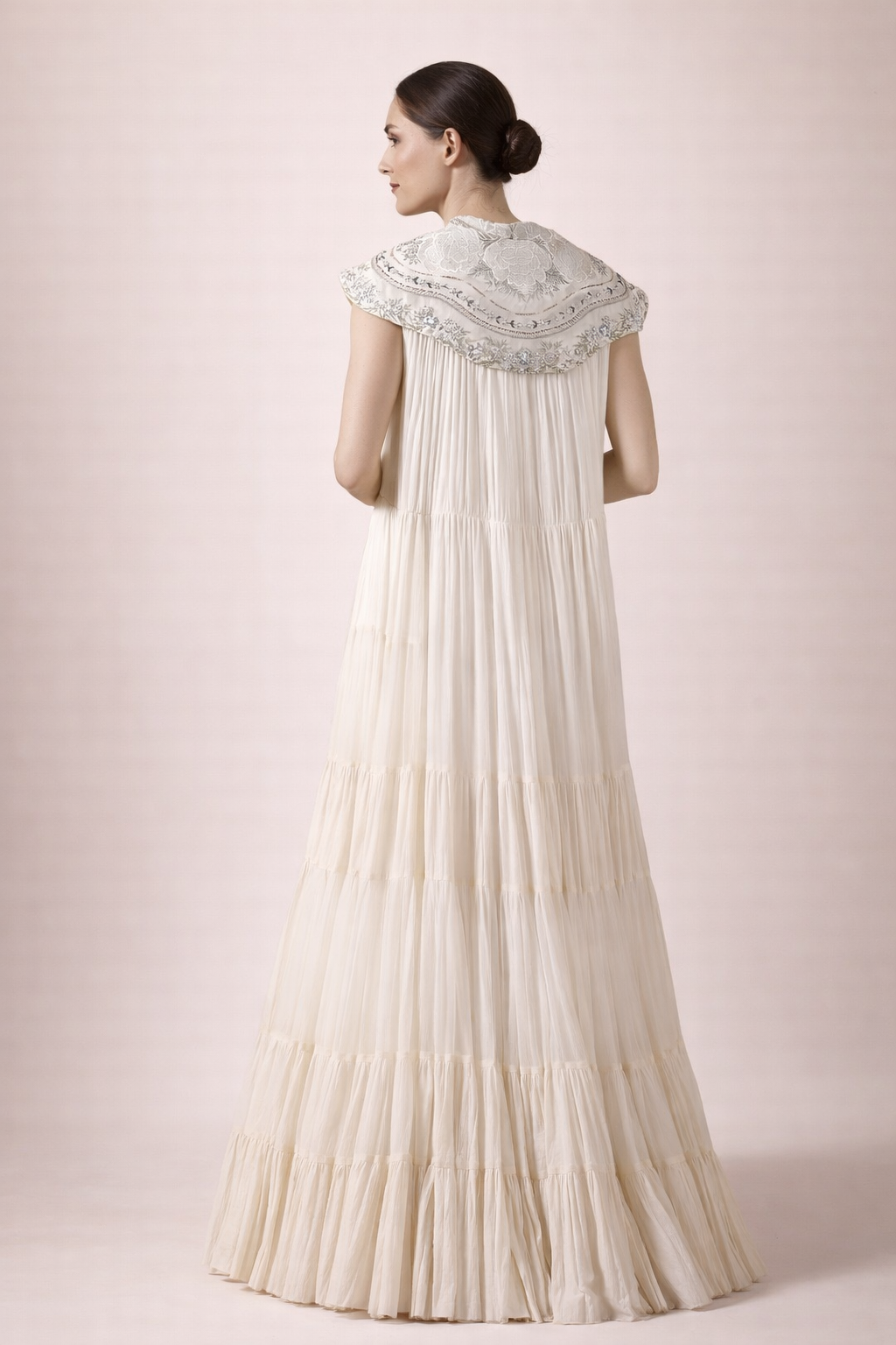 Refined Off-White Floor-Length Dress