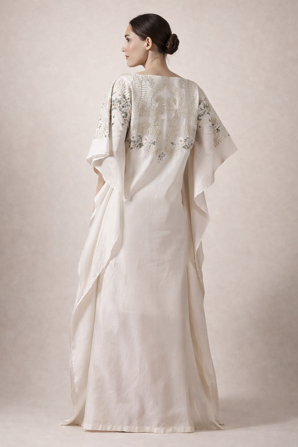 Off-White Short-Length Kaftan In Airy Organza Silk