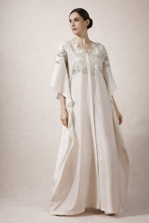 Off-White Short-Length Kaftan In Airy organza silk