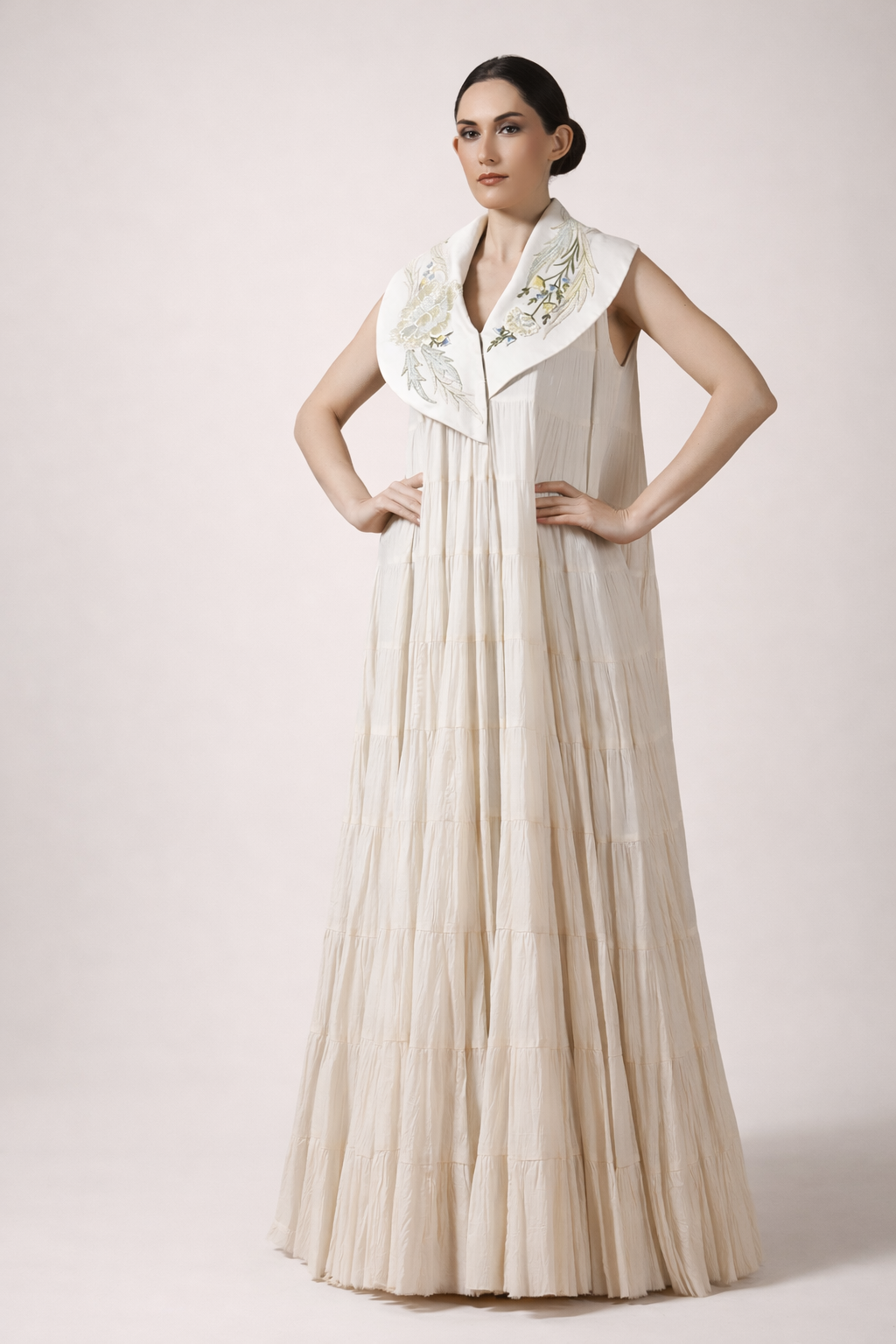 Ivory Long Dress Crafted In a Soft Cotton Silk