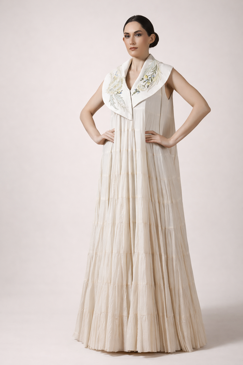 Ivory Long Dress Crafted In a Soft Cotton Silk