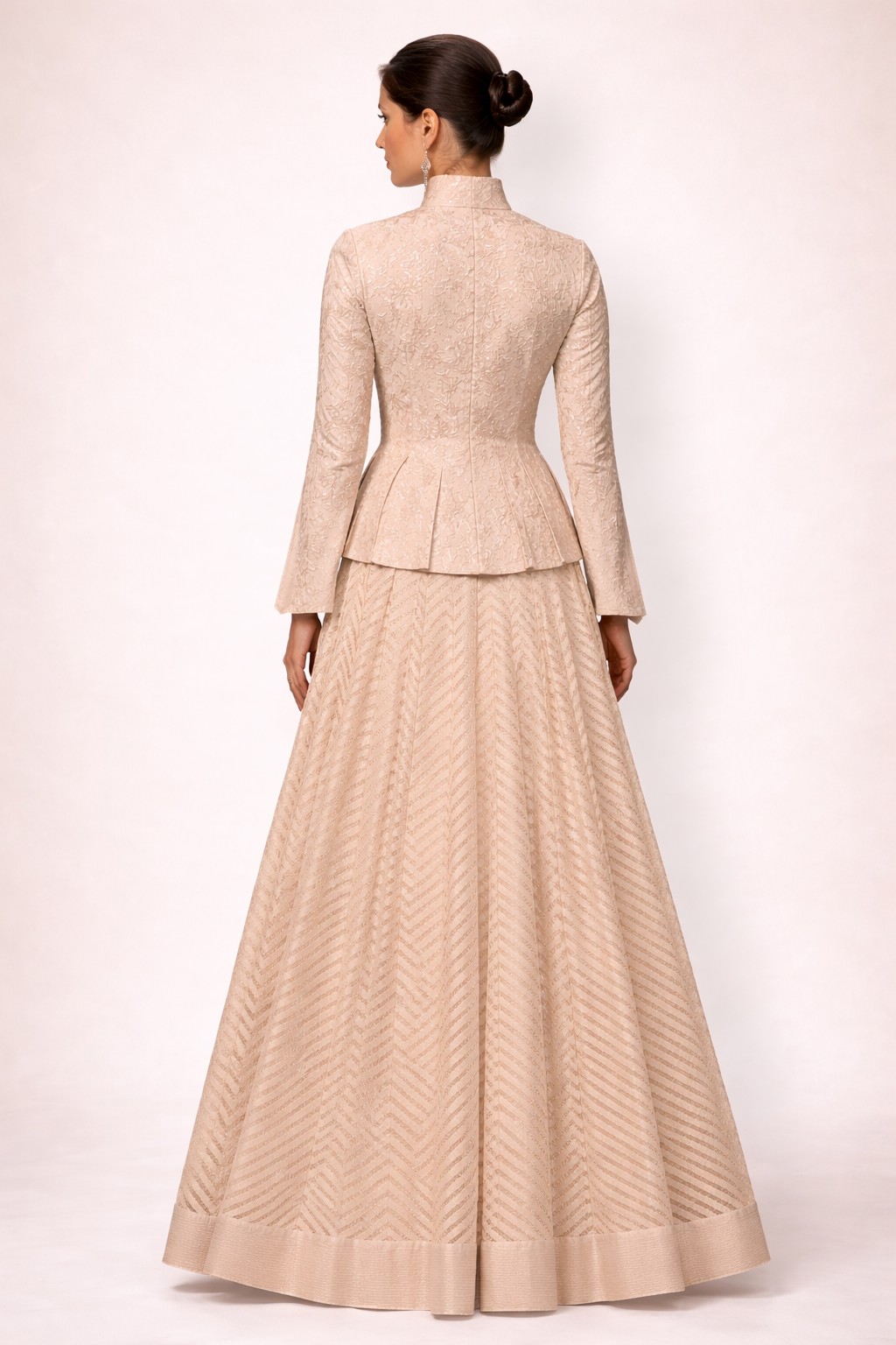 Elegant Ivory Cotton Silk Dress