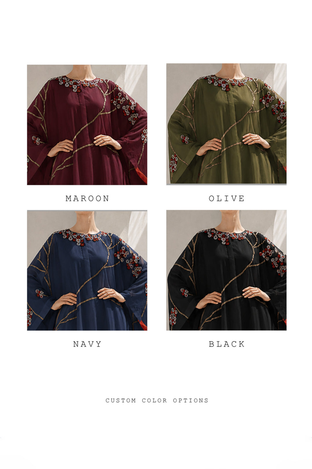 Ivory Kaftan With Red Border Elegance