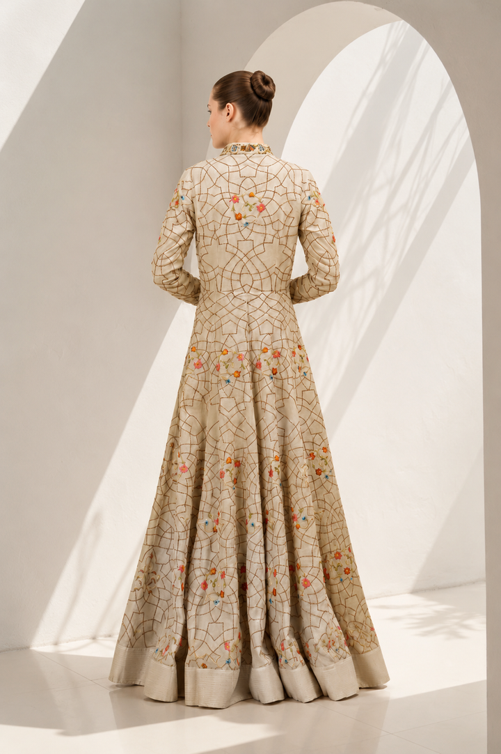 Long Embroidered Gown