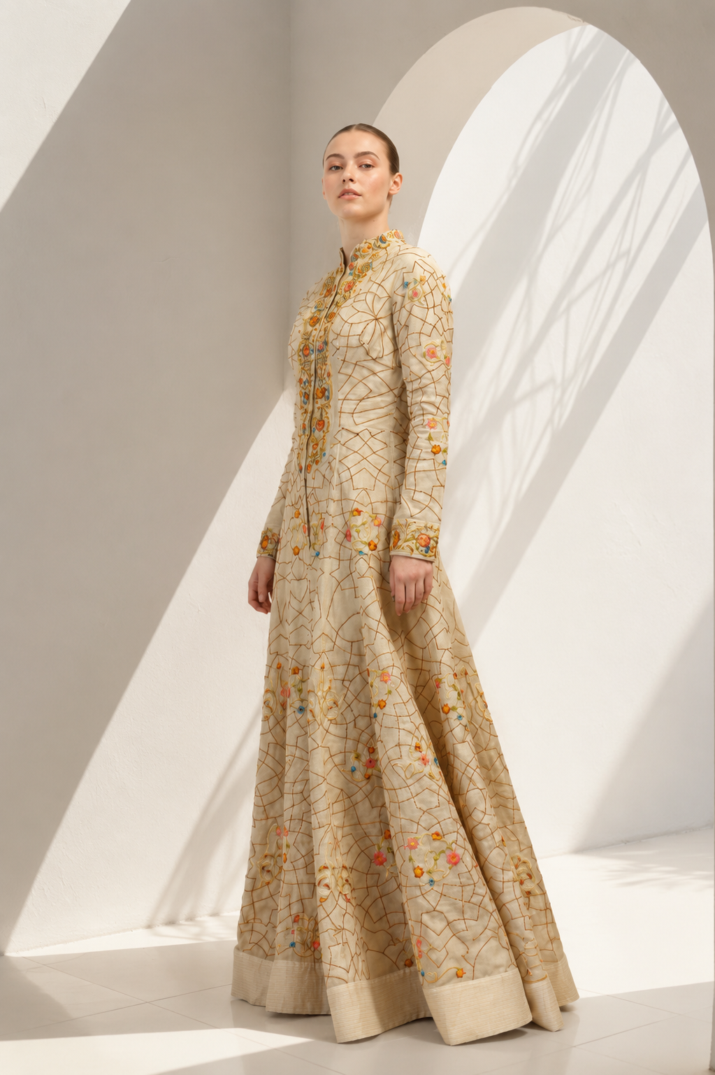 Long Embroidered Gown