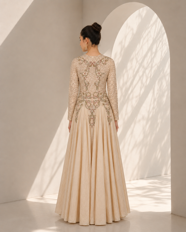 Geometric &amp; Floral Embroidered Dress
