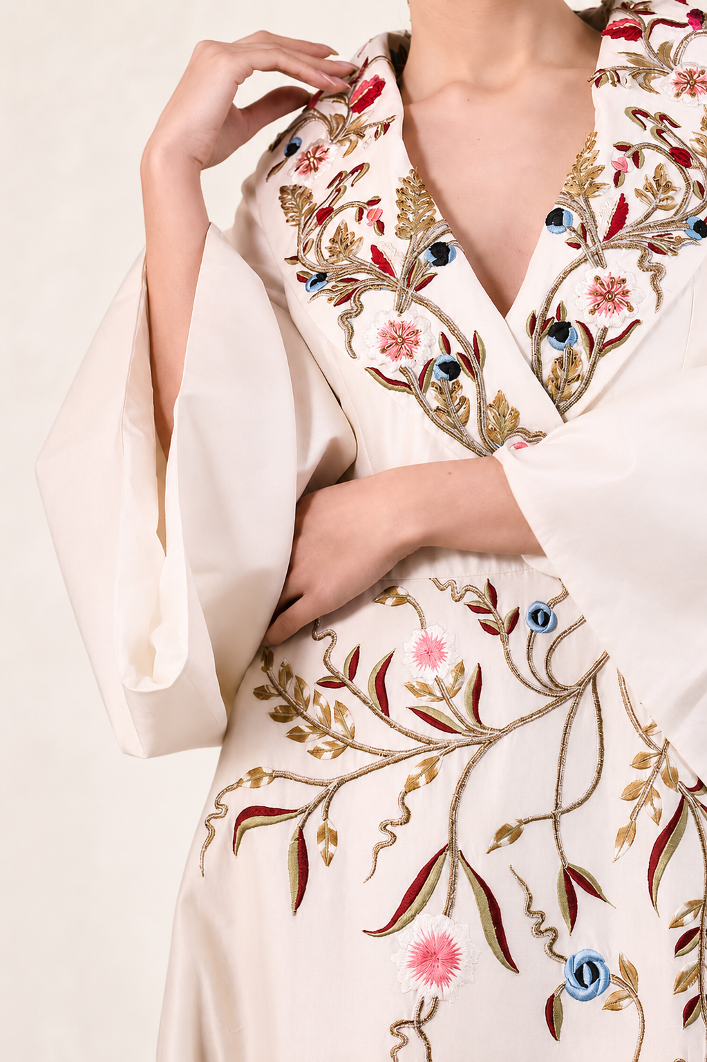 Overlap Embroidered Jacket