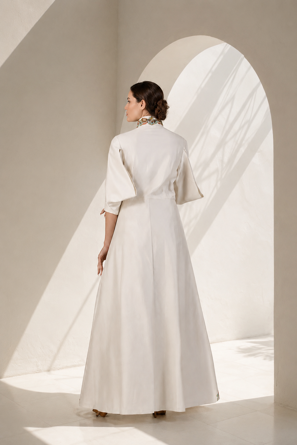 High-Collared Jacket Gown