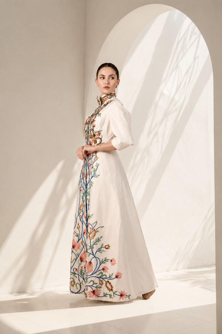 High-Collared Jacket Gown