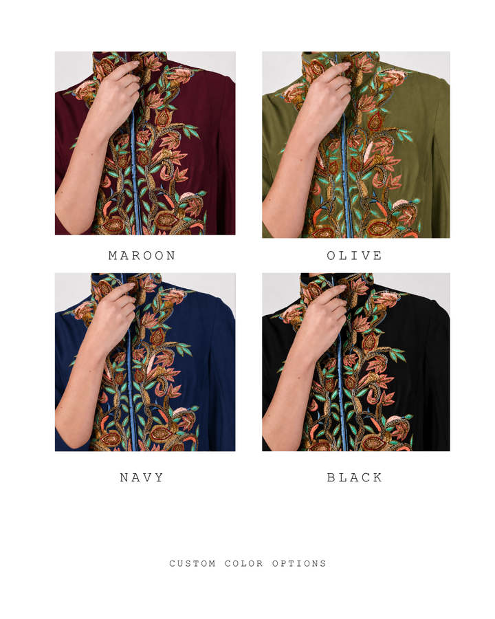 High-Collared Jacket Gown