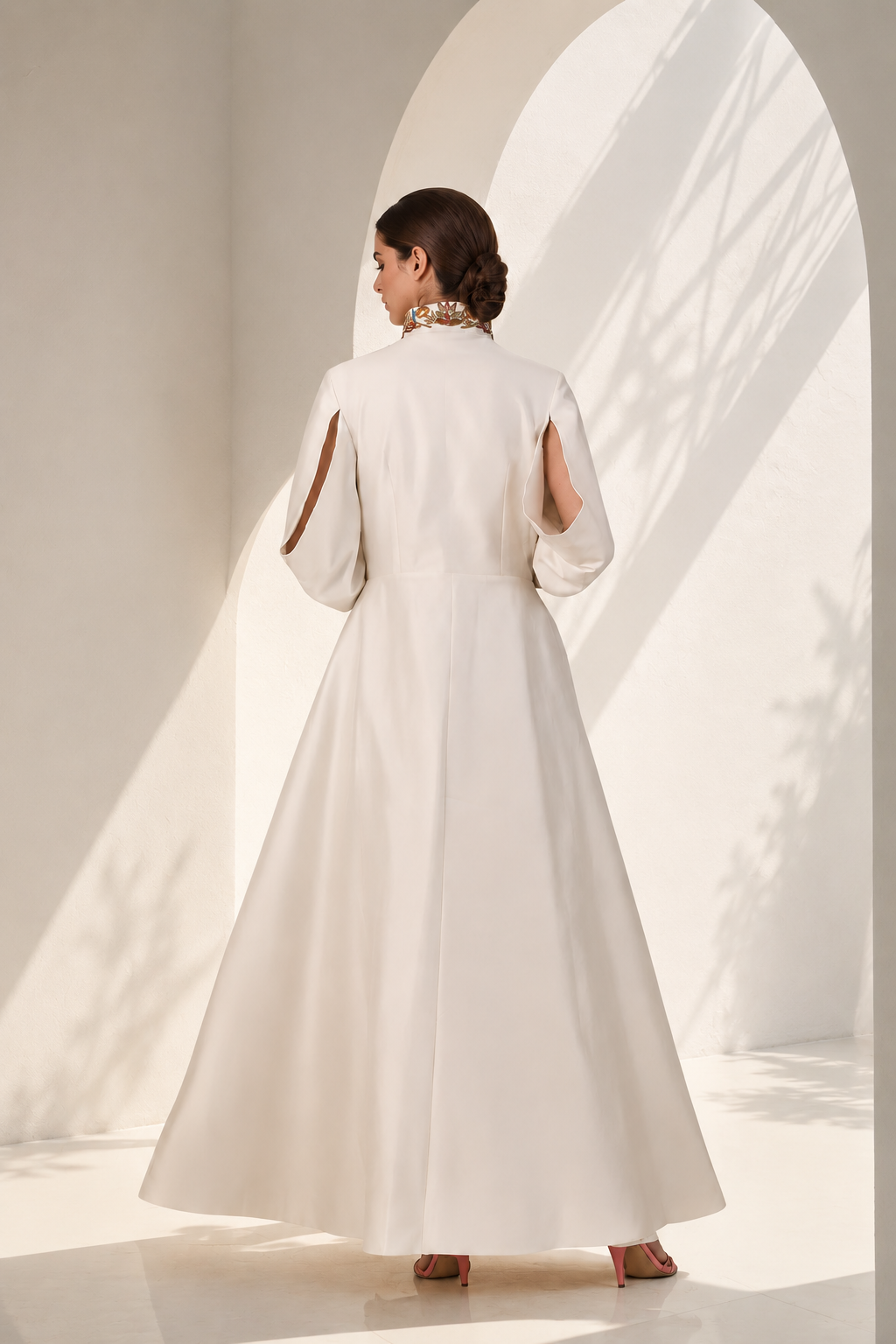 High-Collared Jacket Gown
