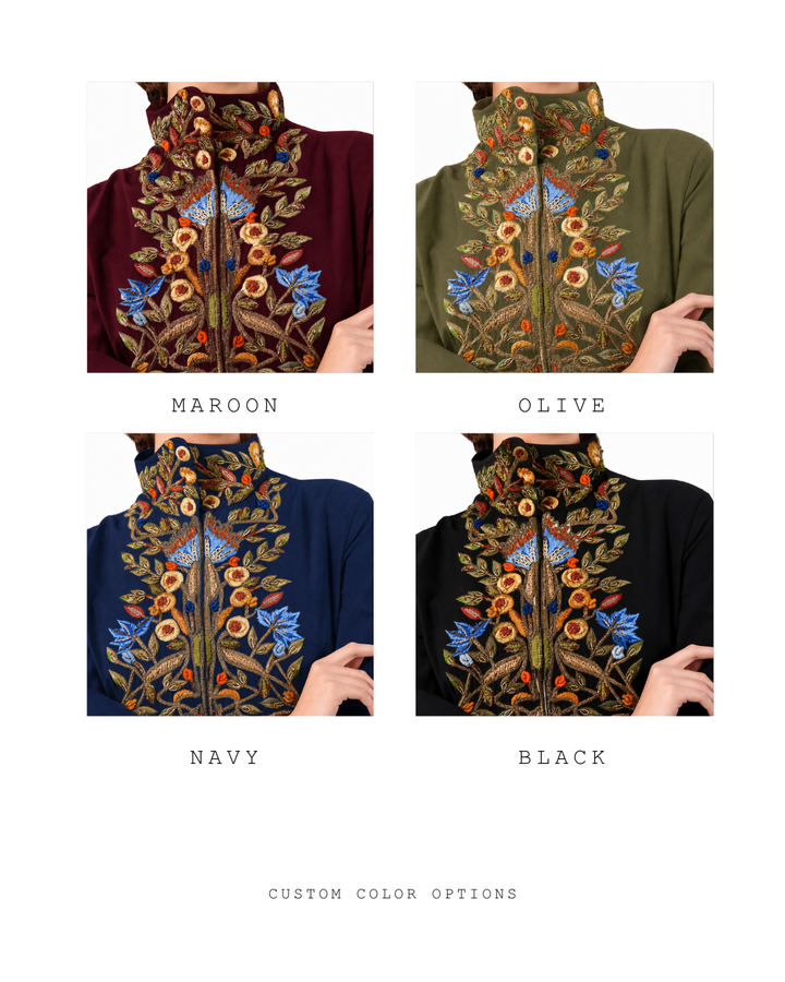 High-Collared Jacket Gown