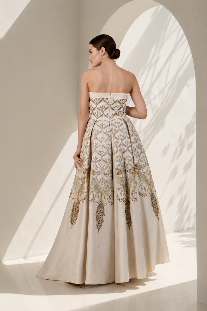 Embroidered Corset Gown