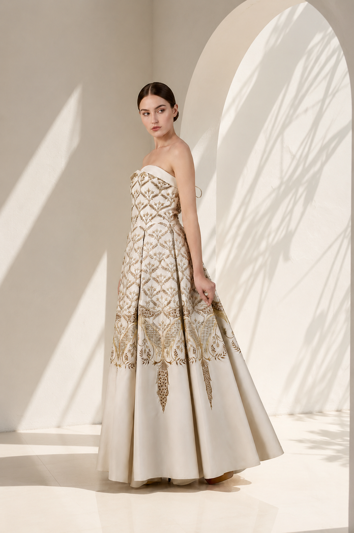 Embroidered Corset Gown