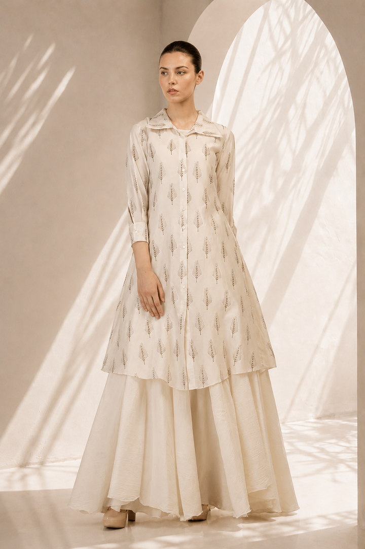 Block Printed Kurta &amp; Slip