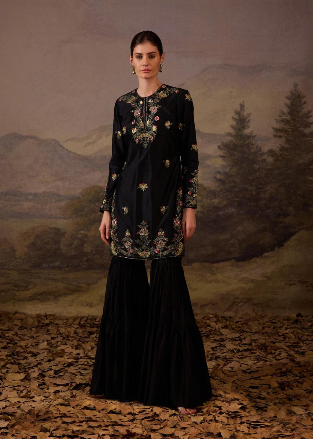 A black kurti and palazzo set - samantchauhan Apparel & Accessories