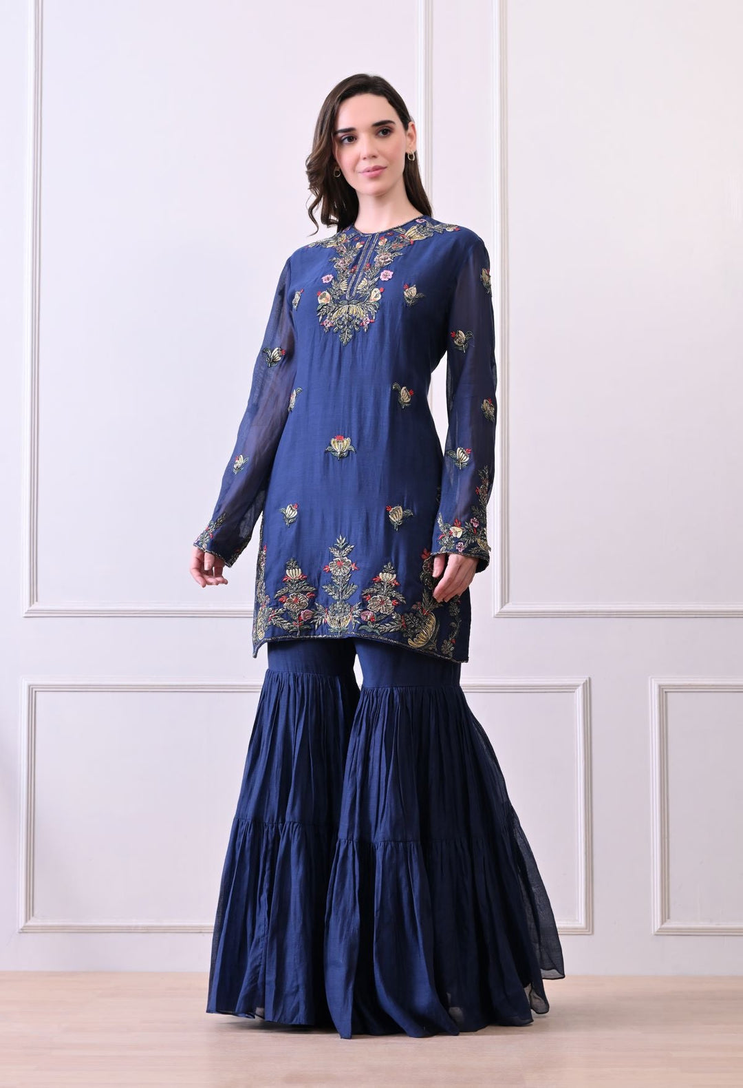 A blue kurti and palazzo set - samantchauhan Apparel &amp; Accessories