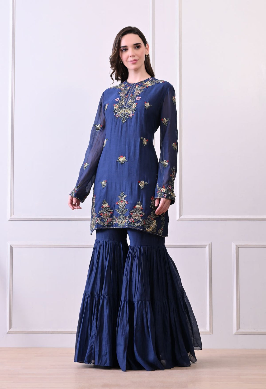 A blue kurti and palazzo set - samantchauhan Apparel & Accessories