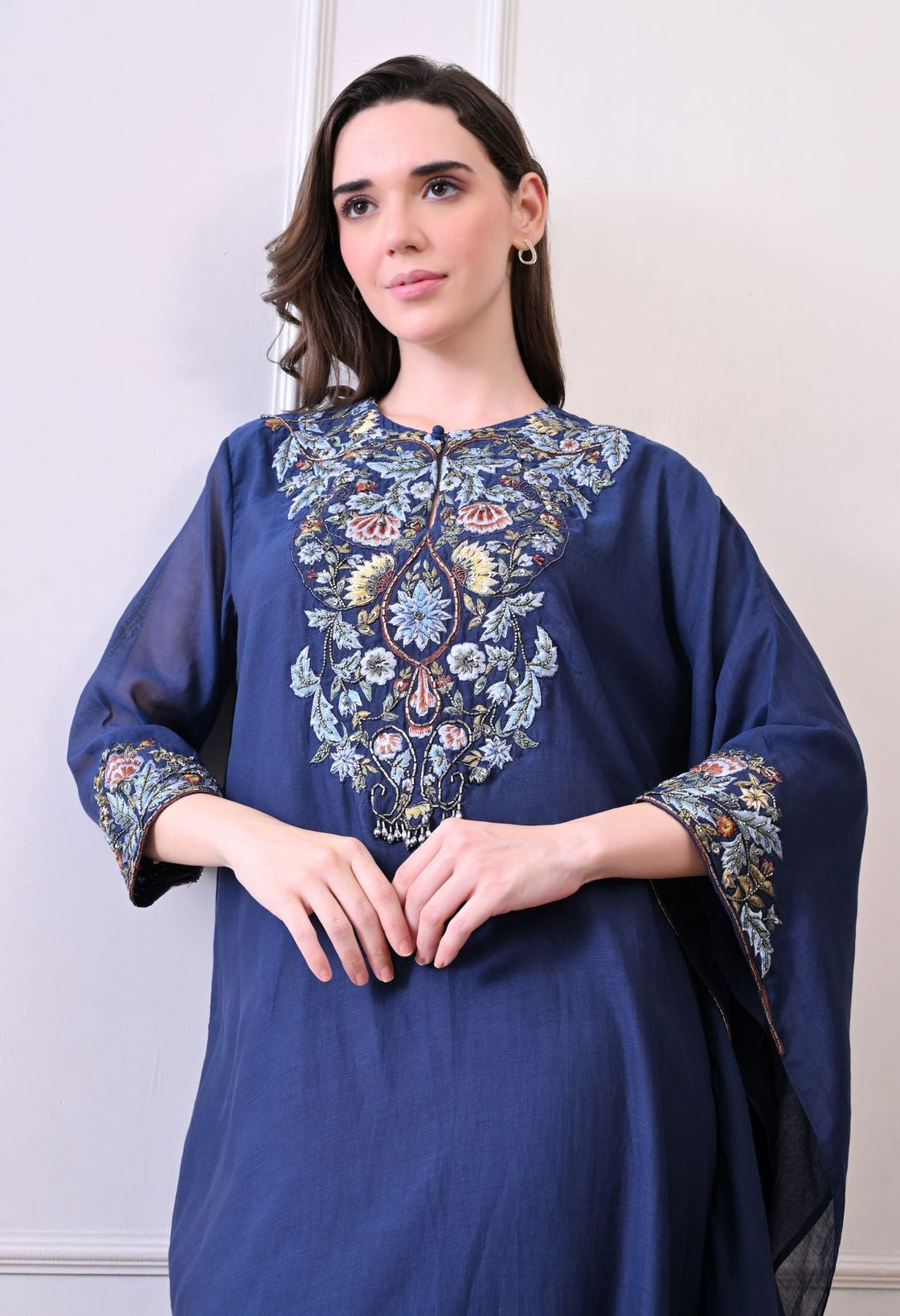 A comfortable yet elegant blue kaftan - style dress - samantchauhan Apparel & Accessories