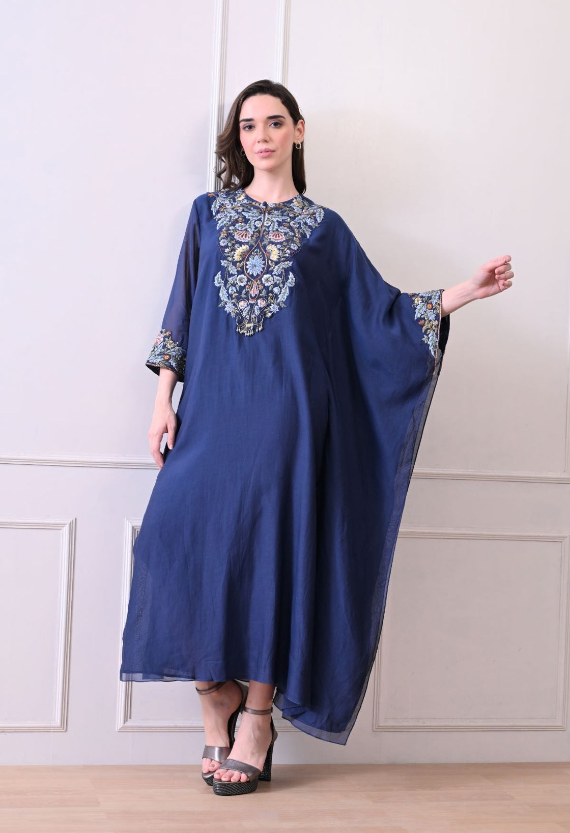 A comfortable yet elegant blue kaftan - style dress - samantchauhan Apparel & Accessories