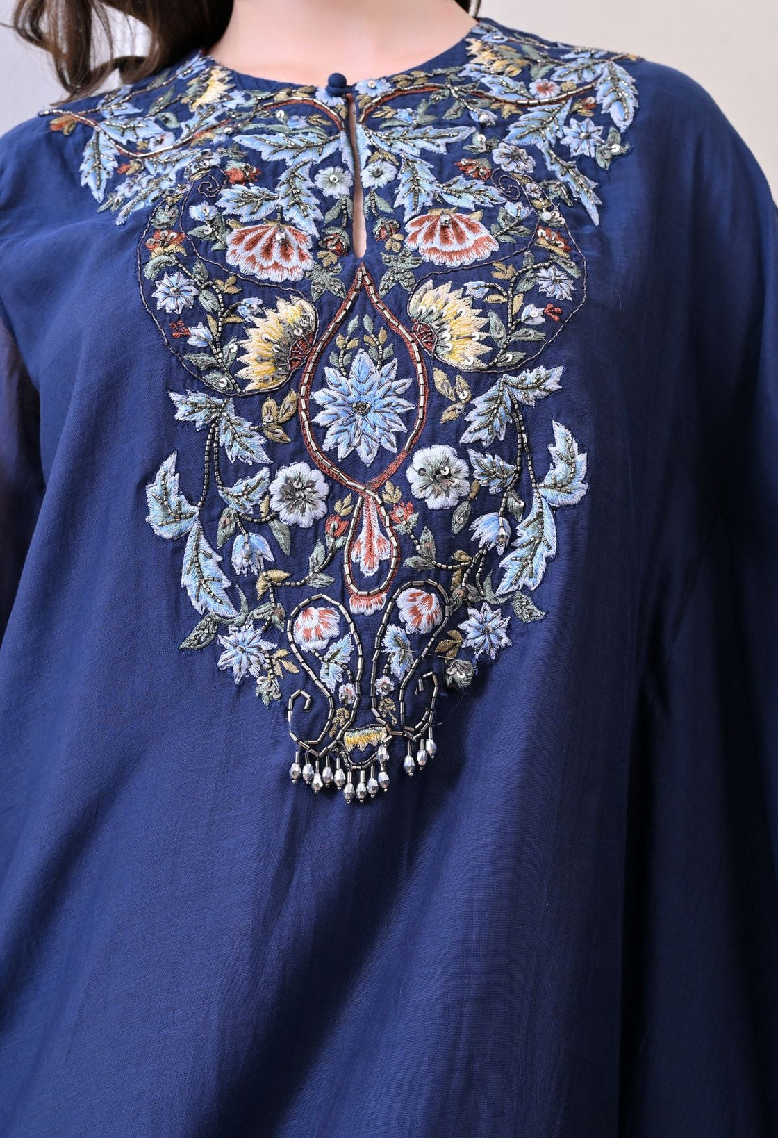 A comfortable yet elegant blue kaftan - style dress - samantchauhan Apparel & Accessories