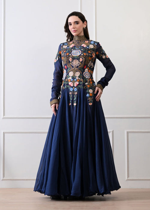 A elegant black floor - length anarkali - style dress - samantchauhan Apparel & Accessories
