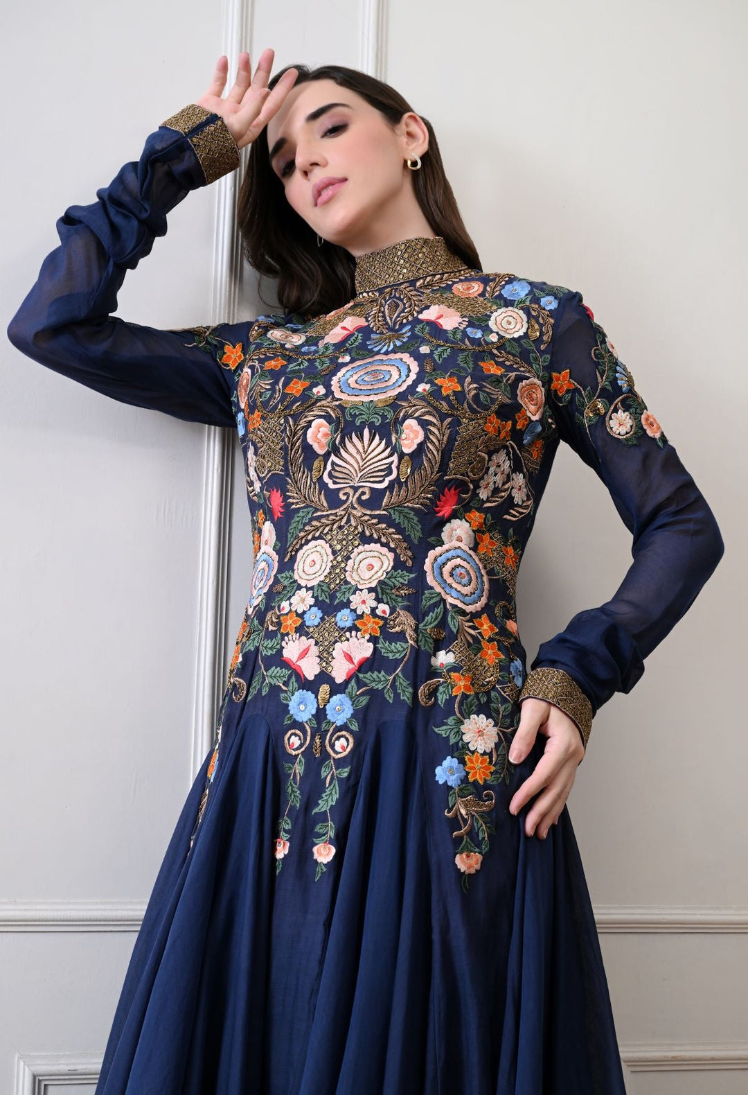 A elegant black floor - length anarkali - style dress - samantchauhan Apparel &amp; Accessories