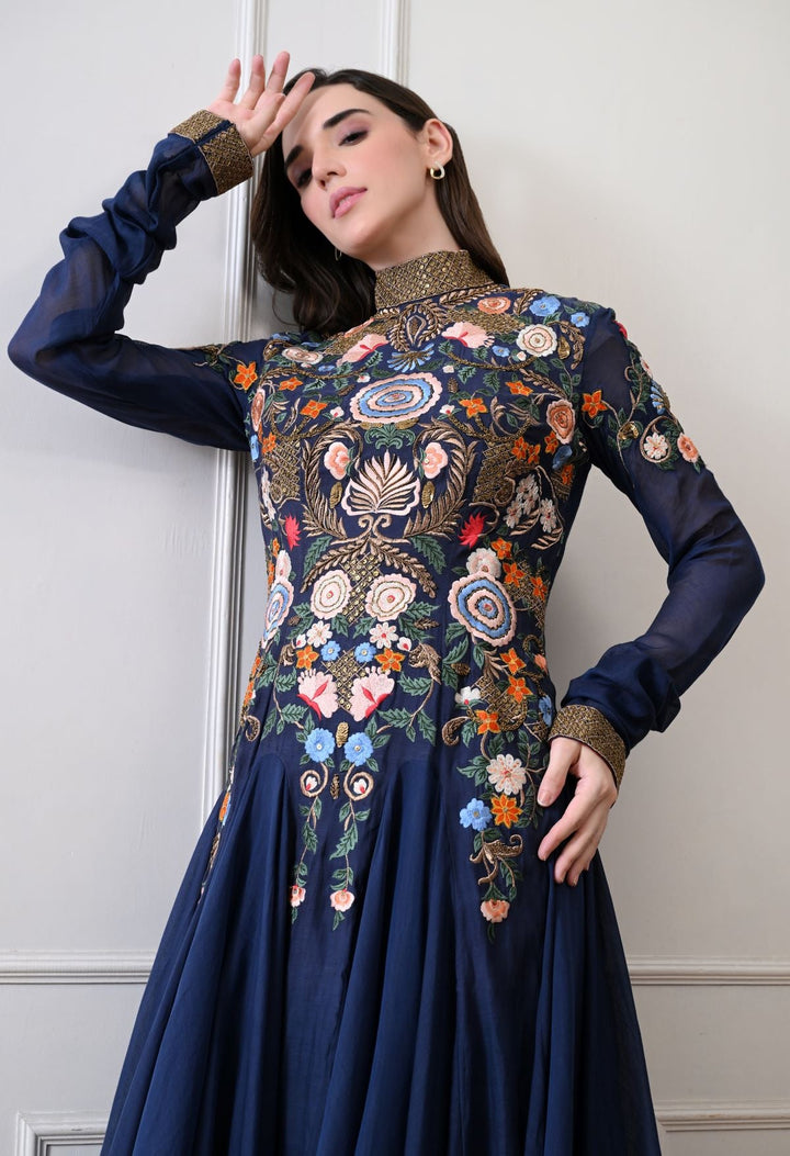 A elegant black floor - length anarkali - style dress - samantchauhan Apparel &amp; Accessories