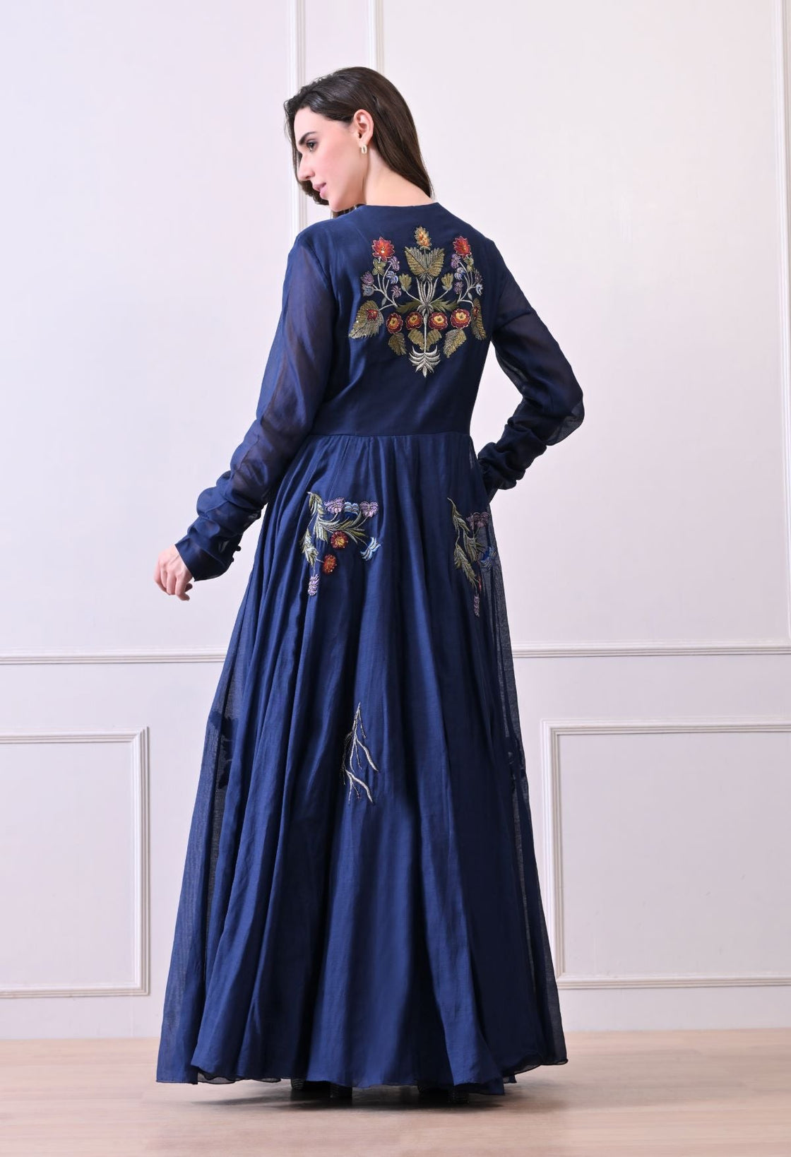 A elegant blue floor - length anarkali - style dress - samantchauhan Apparel & Accessories