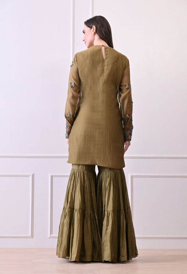 A olive kurti and palazzo set - samantchauhan Apparel &amp; Accessories