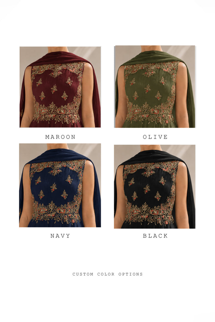 Floral Motifs Embroidered Anarkali