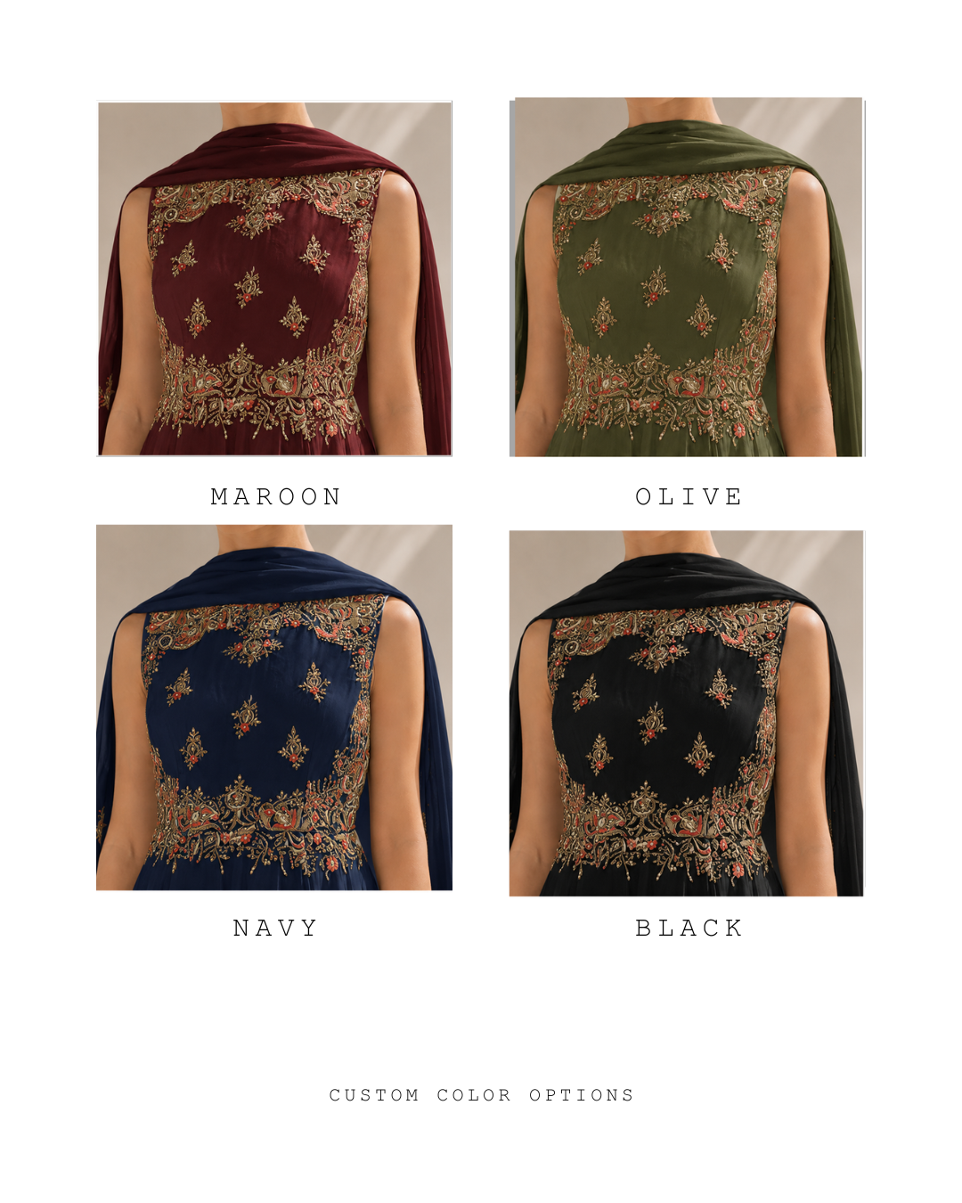 Floral Motifs Embroidered anarkali