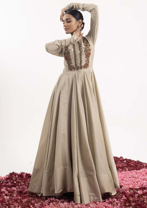 Anarkali meticulously embroidered by zardozi and appliqué work. - samantchauhan Apparel & Accessories