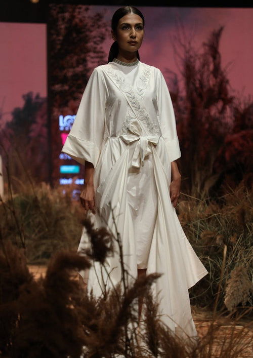 Asymmetric Embroidered Dress - samantchauhan