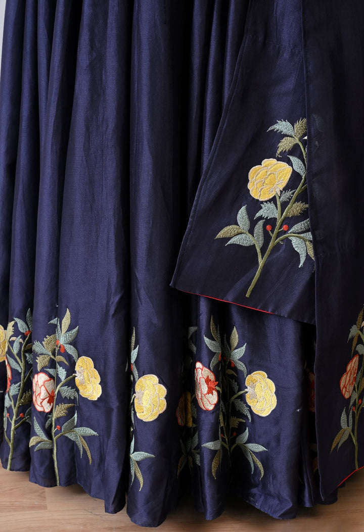Aurelia Bloom blue Anarkali Set - samantchauhan Apparel &amp; Accessories