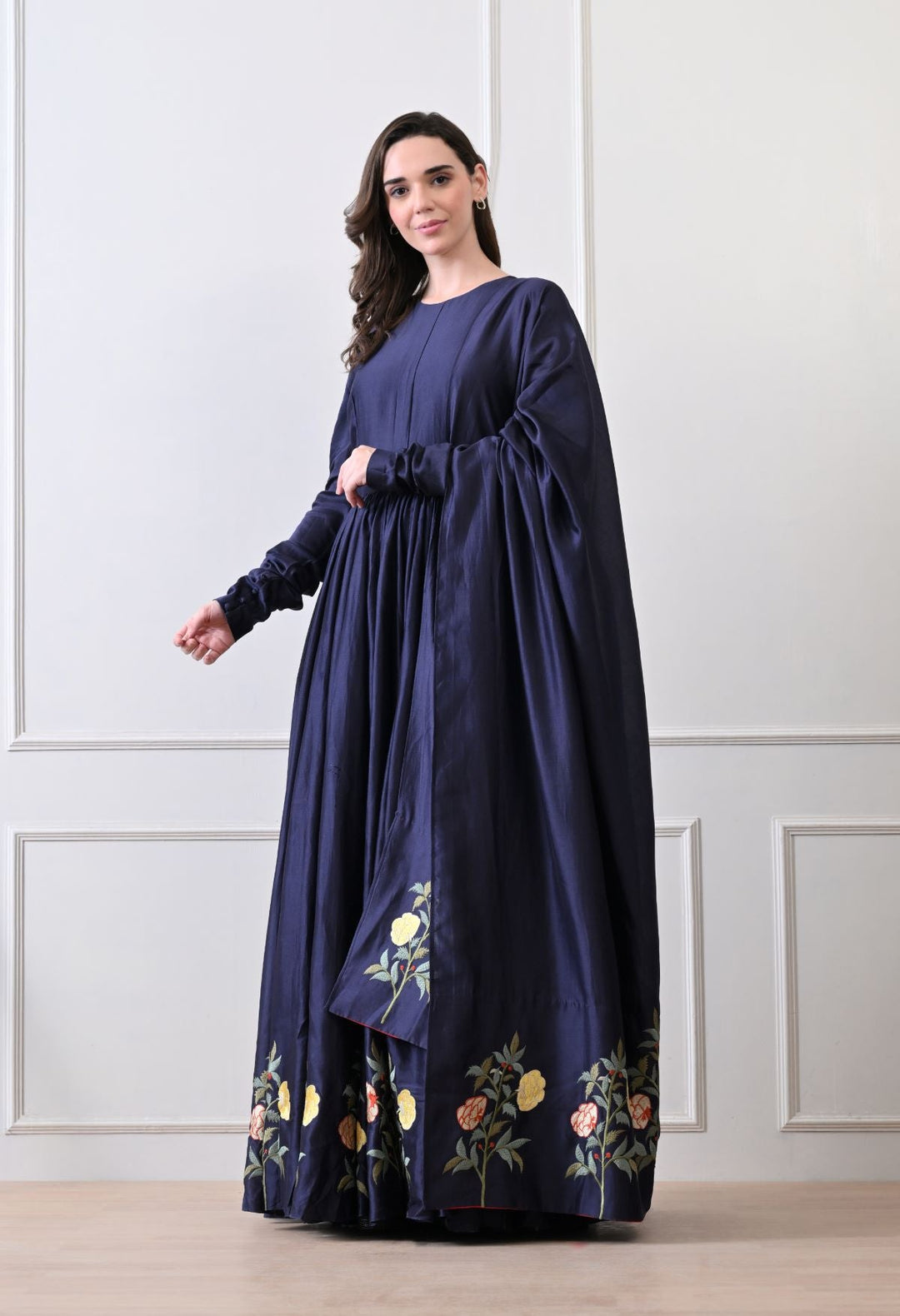 Aurelia Bloom blue Anarkali Set - samantchauhan Apparel &amp; Accessories