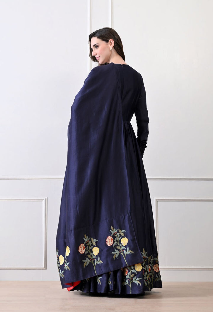 Aurelia Bloom blue Anarkali Set - samantchauhan Apparel &amp; Accessories