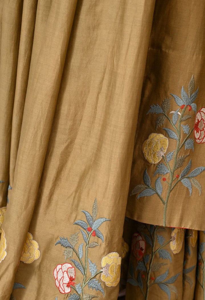 Aurelia Bloom olive Anarkali Set - samantchauhan Apparel &amp; Accessories