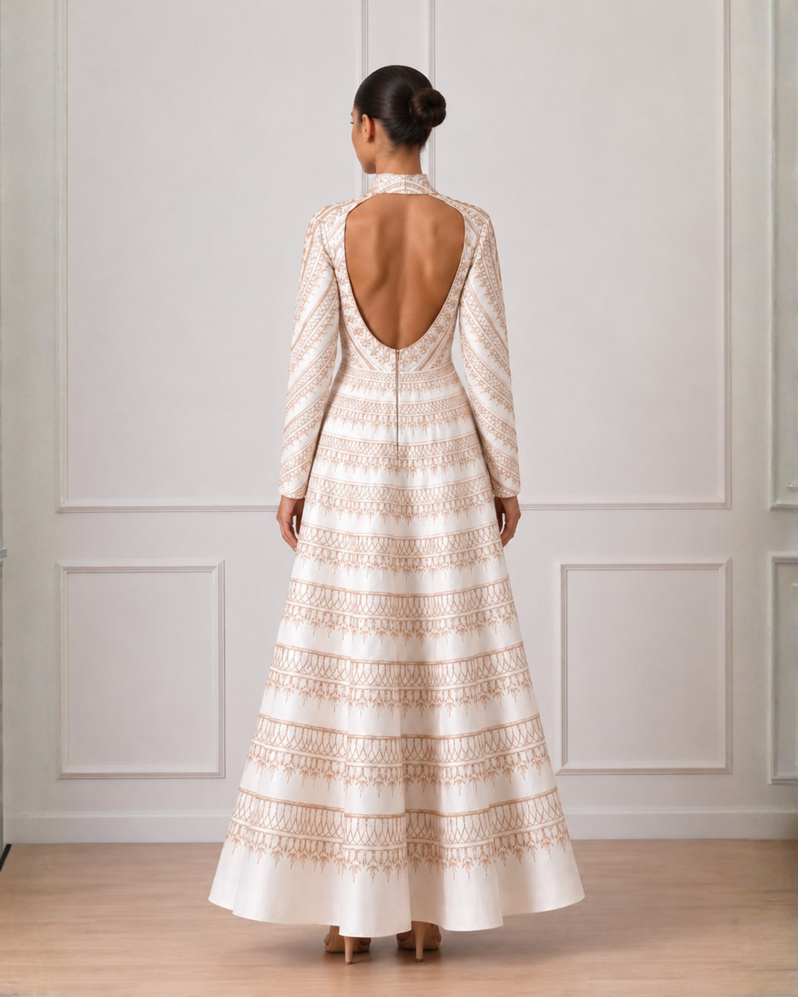 High neck gown